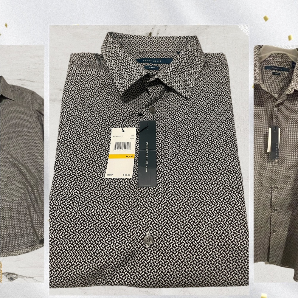 Perry Ellis Men’s Multiple Color Button Down Long Sleeve Dress Shirt
